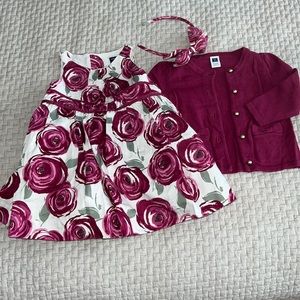 Infant Janie&Jack dress sweater headband set size 6-12 months.